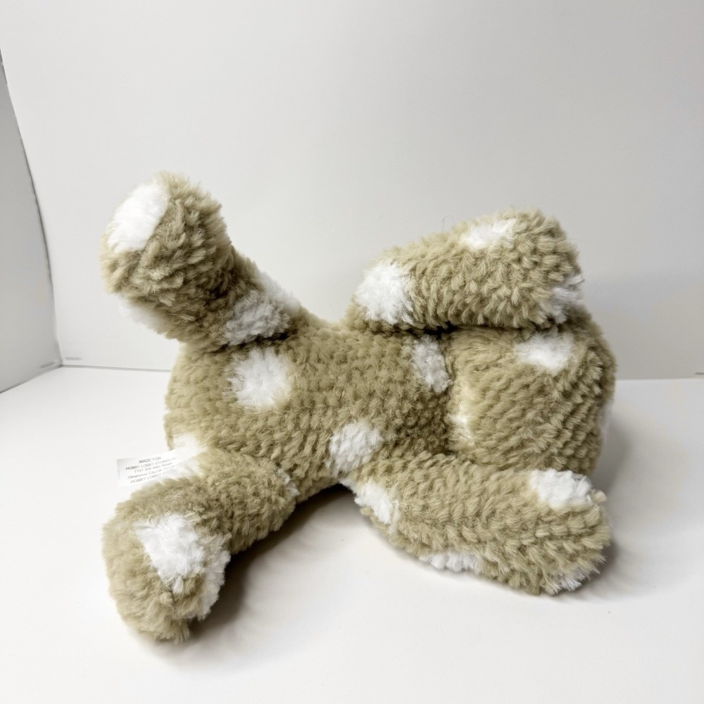 Hobby Lobby Shaggy Frog Plush Light Tan/Beige White Spotted Stuffed Animal 9" - Picture 9 of 11
